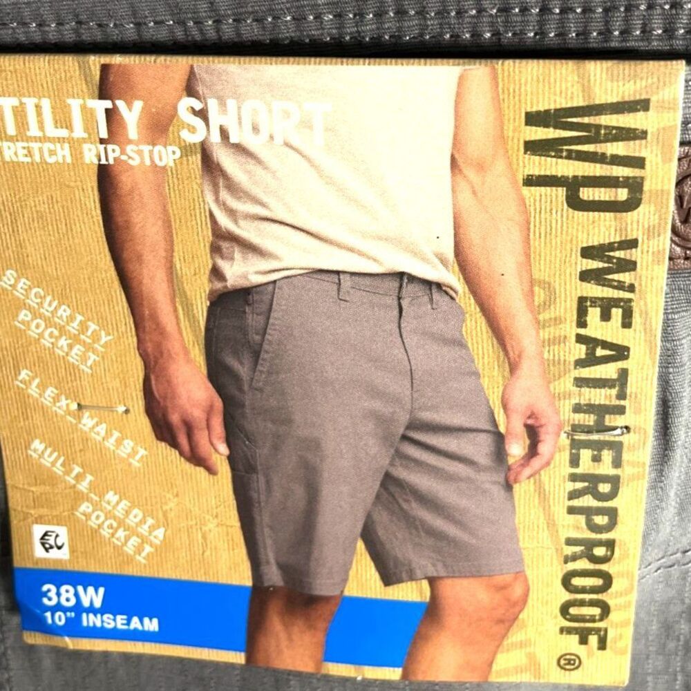 Weatherproof Men's Quick Dry Lightweight Stretch Utility Gray Shorts SZ 38